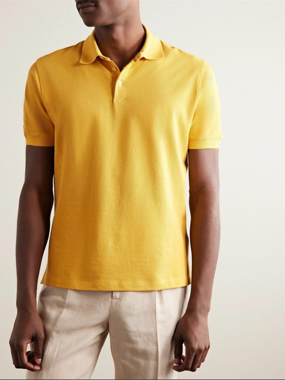 Brunello Cucinelli Yellow Short-Sleeve Polo